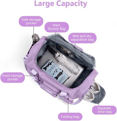 Спортивна сумка Flintronic 35L: водонепроникна дорожня сумка-валіза для чоловіків та жінок (з біркою) - блакитна (#6 Llia)