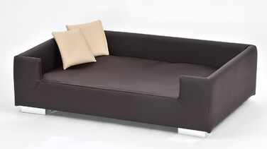 Софа для собак Candy | Лягу для собак, диван для максимального комфорту | М'яка подушка для собак з бортиком, ідеальна як переноска для собак | Корзина та ліжко для собак маленьких порід (Коричневий)