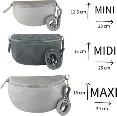 Сумка-бананка жіноча Frentree зі шкіри, Італія, крос-боді, Taupe (срібло), Maxi