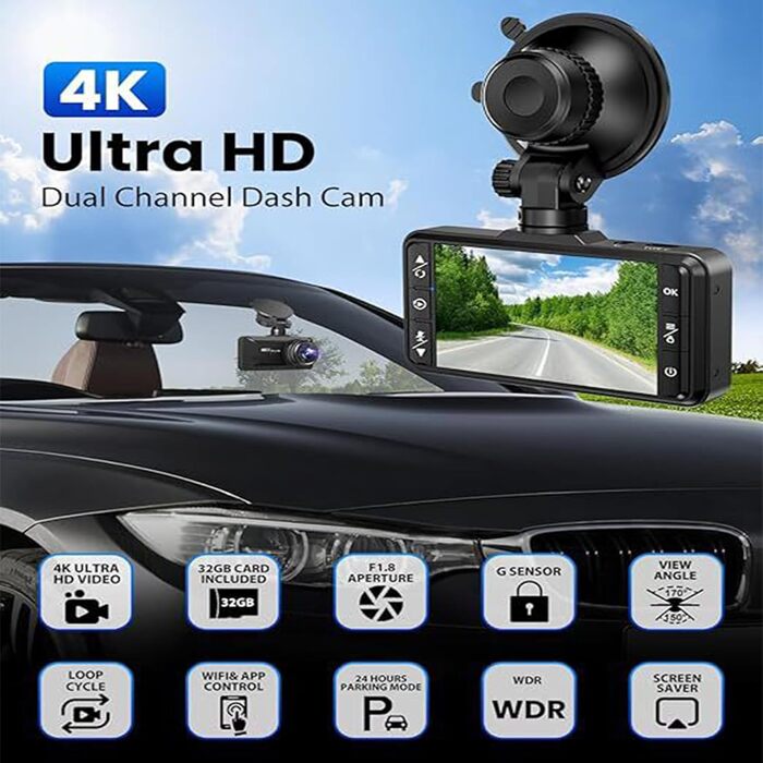 Відеореєстратор Osmo Dashcam Pro 4K, Orizom, Botslab: Автомобільний відеореєстратор з двома камерами, 3.94