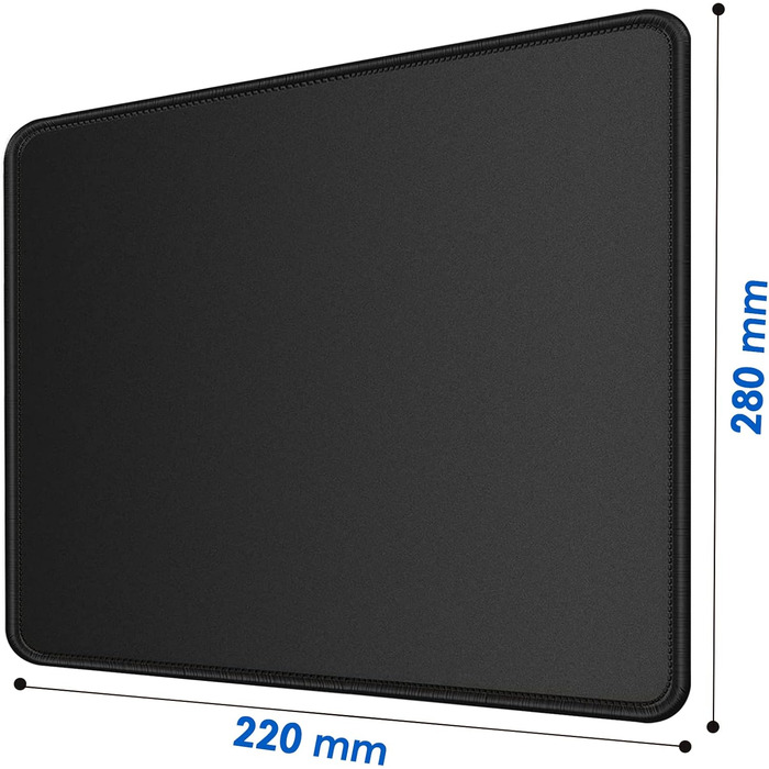 KTRIO Комплект килимків для миші 3 шт. (275x215 мм, чорний) з антиковзким покриттям та міцними краями для комп'ютера, ноутбука та ПК