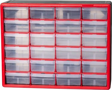 Akro-Mils 10124 Plastic Parts Storage Box with 24 Drawers, 20