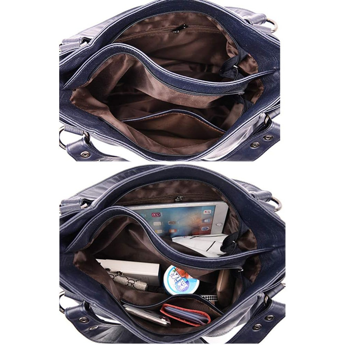 Жіноча сумка-шопер велика шкіряна чорна через плече Hobo Bag Damen - оригінал