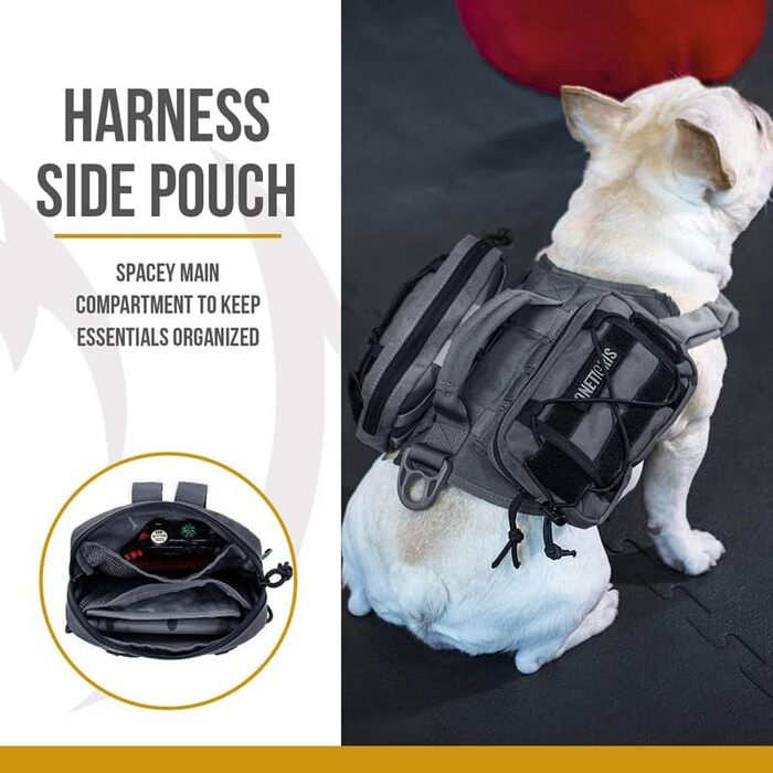 OneTigris EDC сумка для корму для собак, MOLLE кишеня для рюкзака, ідеально підходить для дресирування собак, сумісна з шлейками (2 шт - сірий)