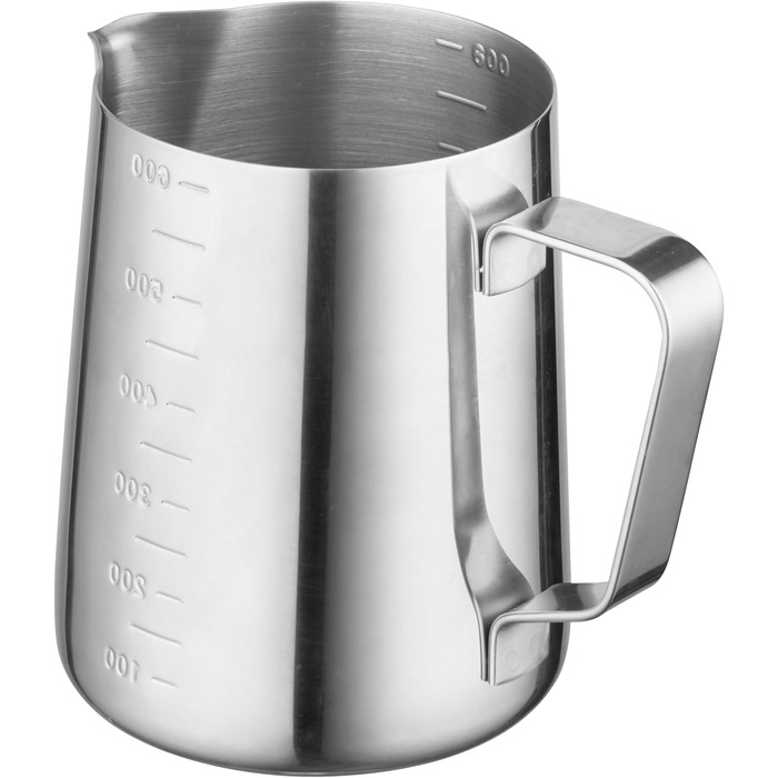 CURTA Milk Can, Milk Frothing Pitcher, Milk for Art, Silver Milk Pitcher, 600 Stainless Steel Milk Pitcher