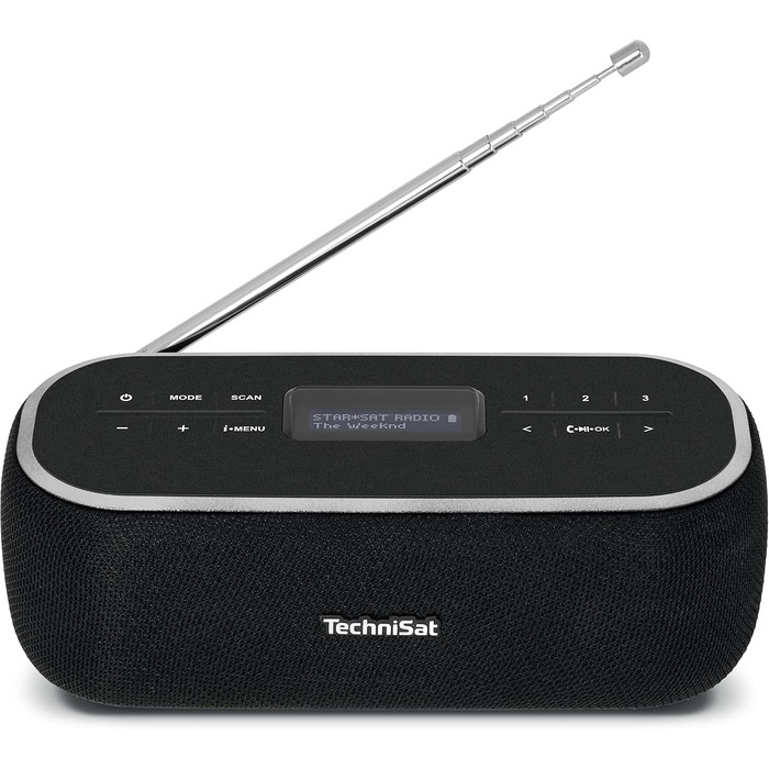 TechniSat DIGITRADIO BT 1: Портативна Bluetooth колонка з DAB+ радіо, годинник, будильник, USB-C, чорна