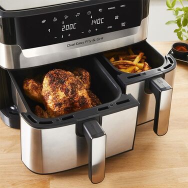 Аерофритюрниця Tefal Dual Easy Fry & Grill EY905D 8.3л 2700Вт з грилем - смаження без олії