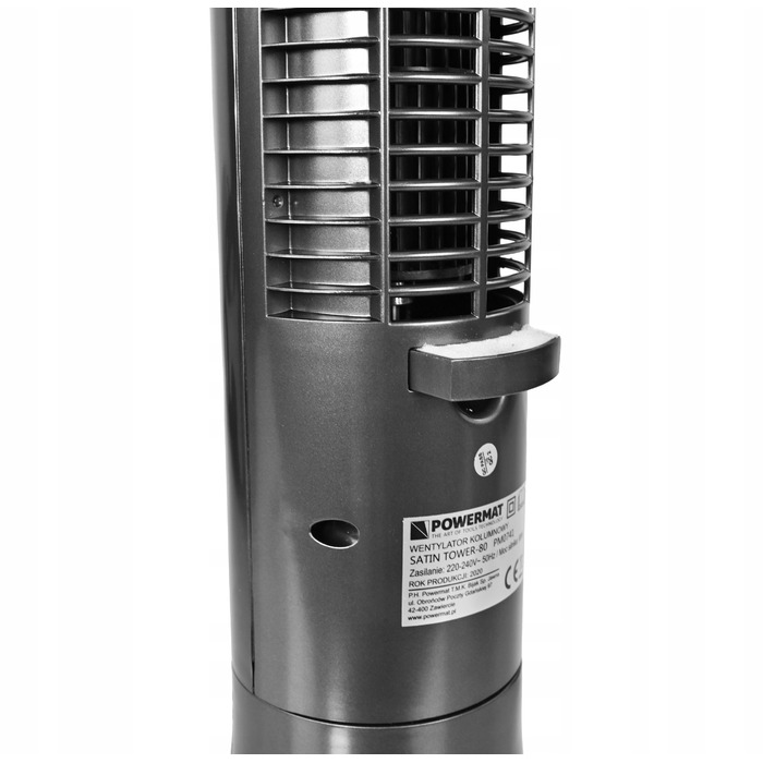 Колонний вентилятор Powermat SATIN TOWER-80, сріблястий/сірий