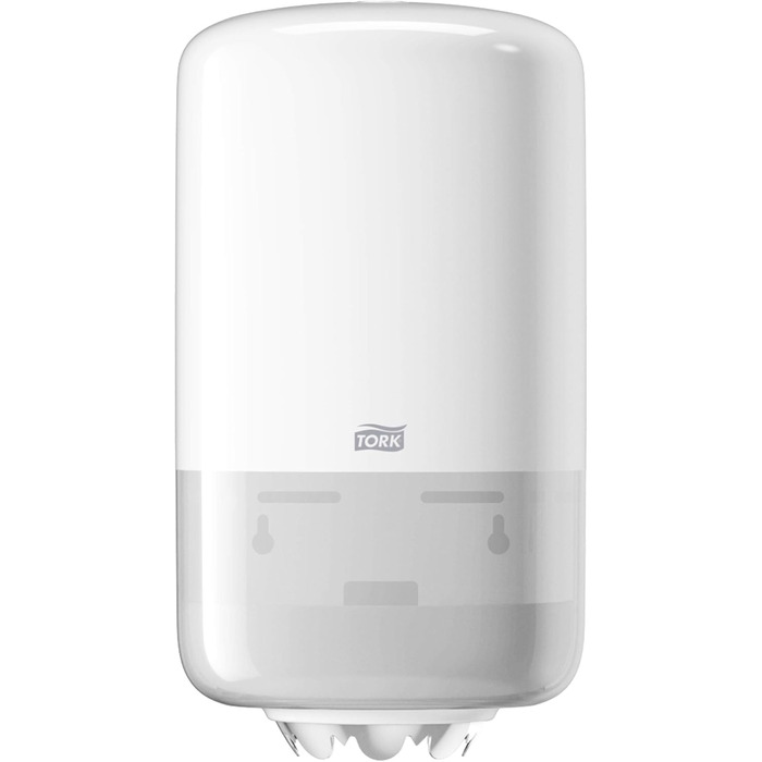 Tork 558000 Mini Roll Dispenser for M1 Wipes in Elevation Design / Wipe Dispenser for hygienic single-sheet dispensing in White, (W x H x D) 174 x 321 x 165 mm
