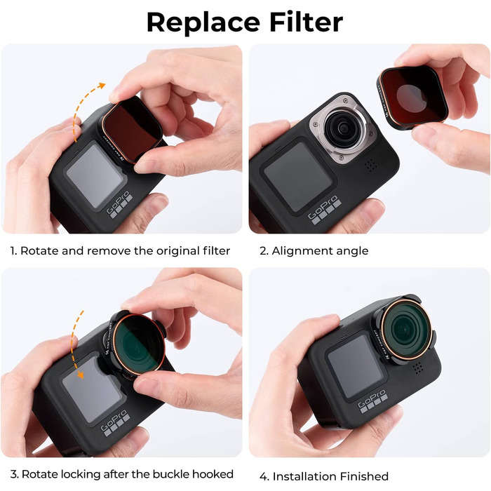 Набір фільтрів K&F Concept ND/CPL для GoPro Hero 13/12/11/10/9 Black (6 шт.)