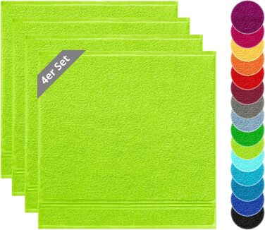Lashuma 4-Piece Set of Small Kitchen Towels 50x50 cm, Linz Kitchen Towels for Hands Green