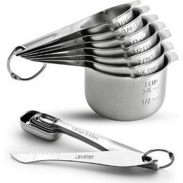 Набір мірних ложок та кухоль Spring Chef з нержавіючої сталі (14 шт.)