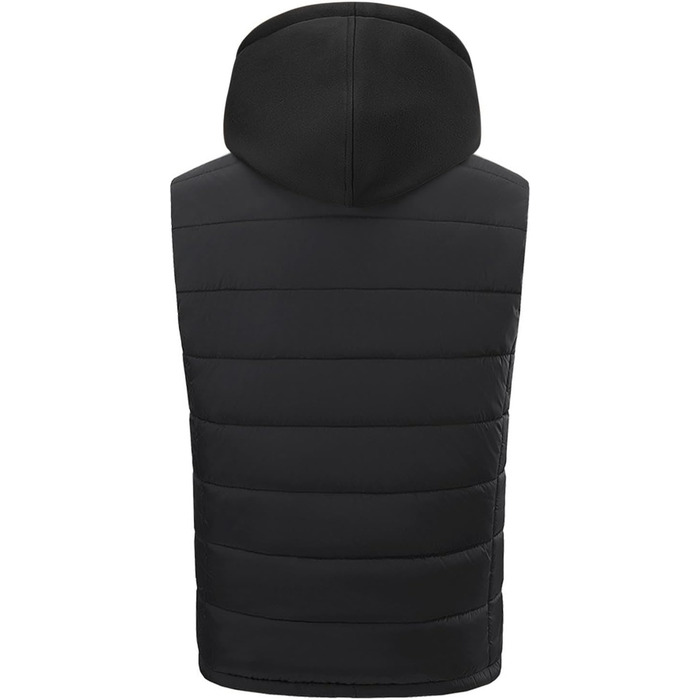 Чоловіча електрична жилетка з капюшоном, 15 зон нагріву, USB, чорна, 4XL