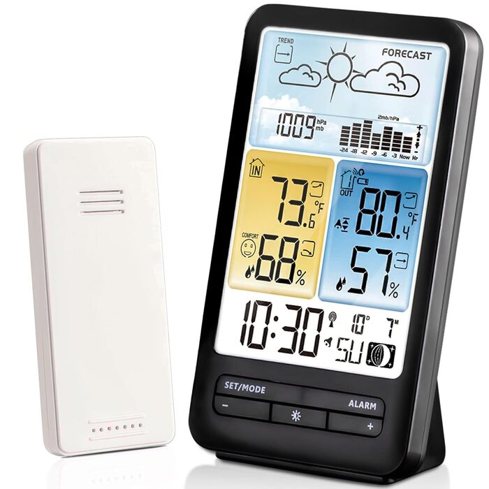 Pool Thermometer Funk: Digital pool and pond thermometer with LCD radio receiver, IPX8 (Water thermometer radio, pond thermometer radio, underwater)… (WScolor1ST)