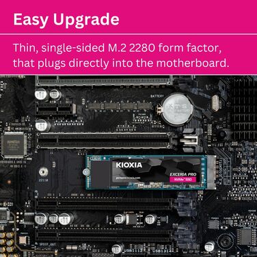 SSD KIOXIA Exceria Pro 2TB NVMe PCIe 4.0 M.2 - Швидкість 7300MB/s, 800K IOPS