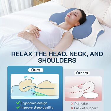 UrbanHomes Orthopedic Pillow, Anti-Snoring Pillow, Neck Support Pillow, Ergonomic Memory Foam Pillow for Side Sleepers, Back Sleepers & Stomach Sleepers neck pillow for men