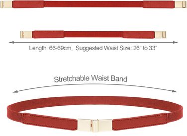 Жіночі тонкі ремінні EAONE (5 шт.) - золотий/чорний/білий/червоний/темно-синій