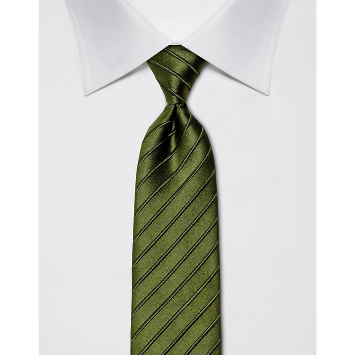 Краватка чоловіча Vincenzo Boretti, шовк, темно-зелена в смужку, 8 см, для костюма та сорочки, діловий стиль, весілля