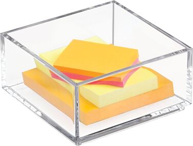 iDesign Drawer Organizer Box for Bathroom or Kitchen, Very Small Drawer Organizer in BPA-Free Plastic, Stackable Makeup Storage for Cosmetics, Transparent (Pack of 2)