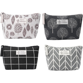 Набір косметичних сумок з тканнини, 4 шт. - Косметичка для подорожей, органайзер для макіяжу, багатофункціональна сумочка з блискавкою, аксесуари для косметики, багато кольорів