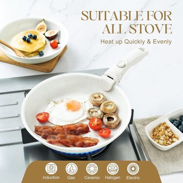 Набір сковорідок Michelangelo з антипригарним покриттям, індукційні, 20/24/28 см, знімний ручка, до 240°C, чорний