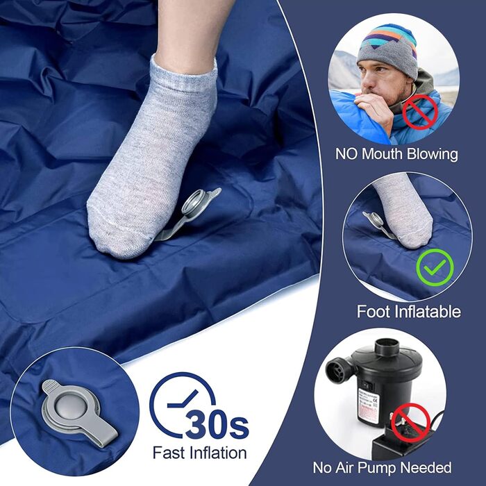 Isomatte Zodight Isomatte Outdoor - самонадувна туристична матрац для кемпінгу, 200см, блакитна