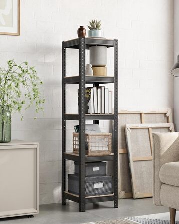 SONGMICS 5-Tier Adjustable Storage Shelf Unit - Vintage Brown & Black