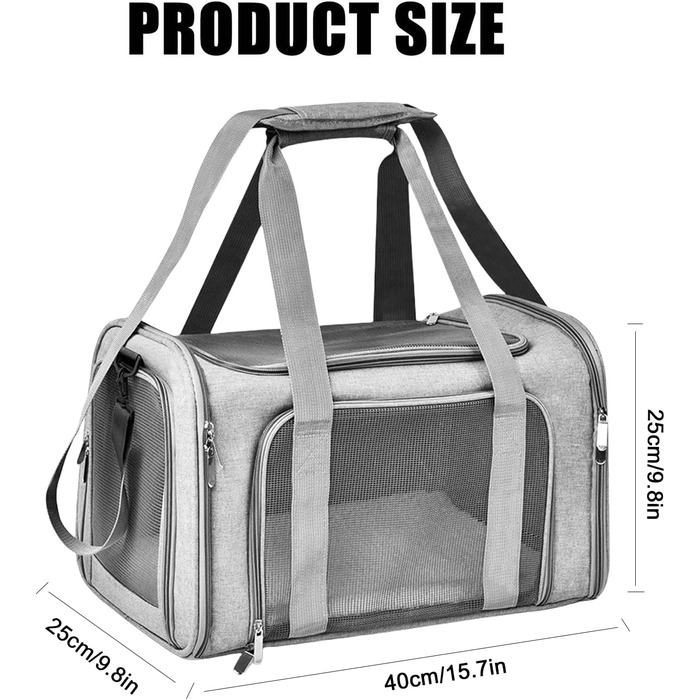 Транспортна сумка для кота/собаки Katzentransporttasche, 40x25x25 см, складана, з плечовим ремінцем
