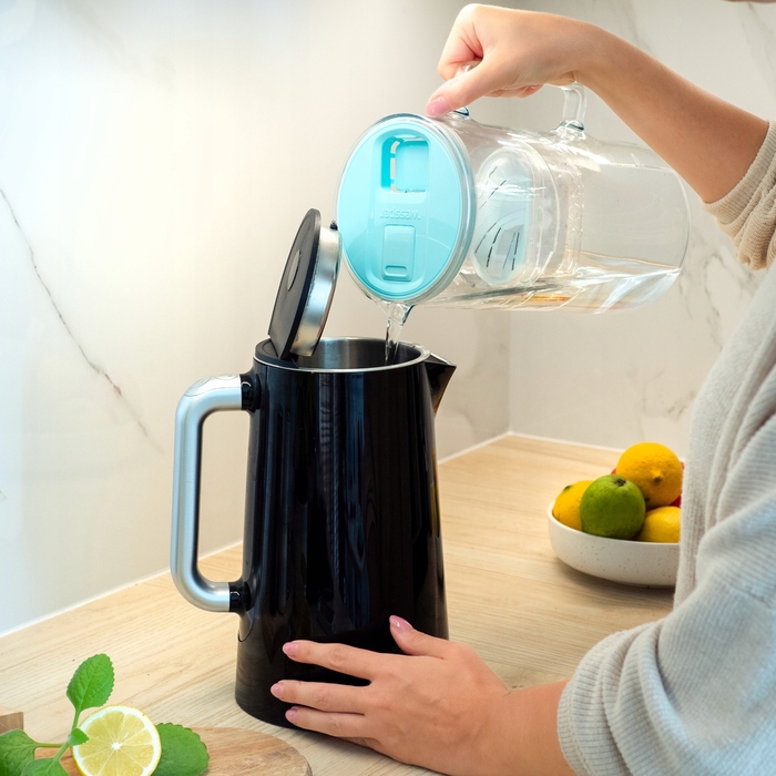 Скляний фільтраційний глечик Wessper D2 BOROSILICATE FF 3л, м'ятний + фільтр