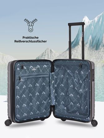 Чемодан середнього розміру з жорстким корпусом | Розкладний валіза-тележка 45 x 27 x 66 см з високоякісного поліпропілену | Унісекс, вага 3,7 кг | Подвійні колеса & TSA-замок (для подорожей) | Відсік для ноутбука (55 см)