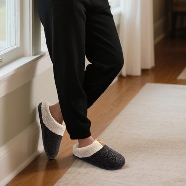 Тапочки домовик ULTRAIDAS жіночі, теплі, з плюшу, з пам'яттю форми, чорні (39 EU)