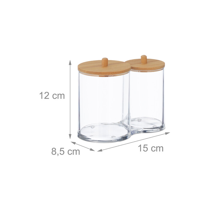 Relaxdays Cotton Pads and Cotton Swabs Container