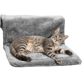 Navaris Cat Bed Heater - Heating Mat for Cats - Cat Heating Bed - Cat Bed with Heater - Cat Basket Heater - For Cats up to 15 kg - Cat Hammock Heater - (Dark Grey)