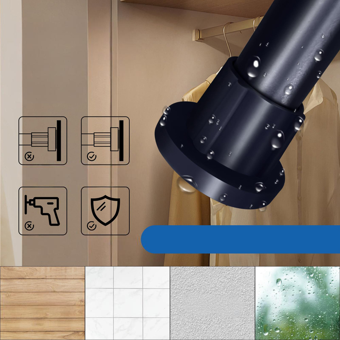 Розпірна штора для душу: міцний карниз без свердління, 70-120 см