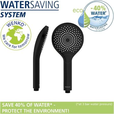 Water-Saving Showerhead Wood (Matte Black)