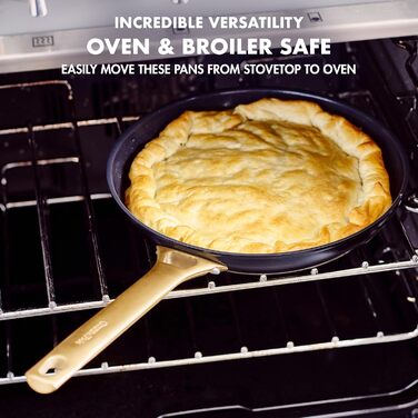 Набір сковорідок GreenPan Reserve: антипригарне покриття Ceramic, 20.3 см та 25.4 см, без PFAS, для плити та духовки, чорний