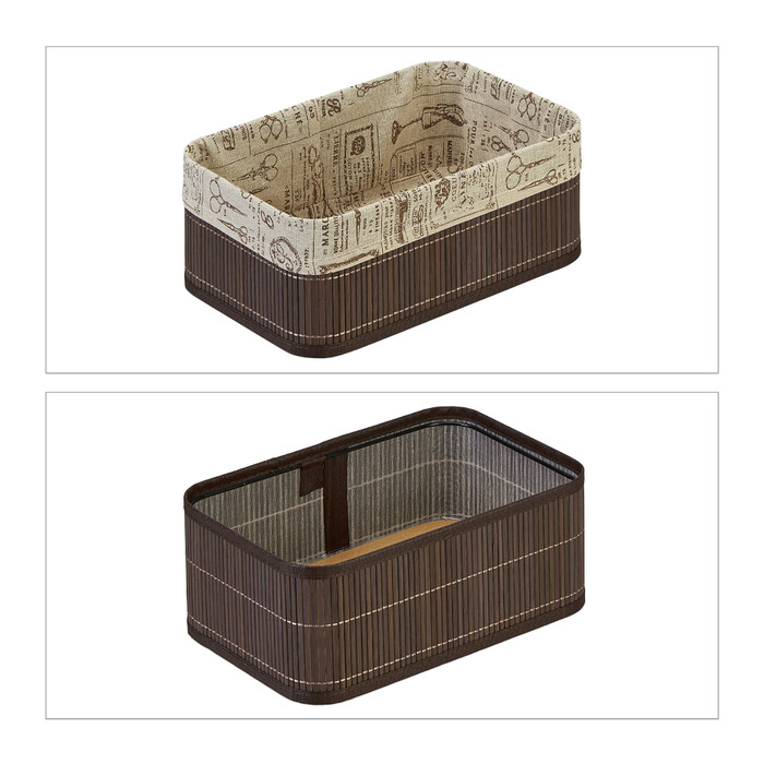 Relaxdays 3-Piece Bamboo Storage Baskets