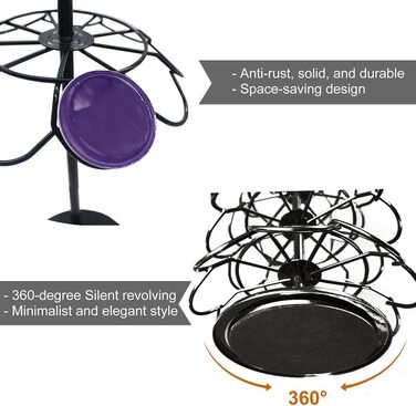 Тримач для капсул Nespresso Wdmiya (40 шт), поворотний | Органайзер для зберігання капсул кави | Чудовий подарунок (Чорний)