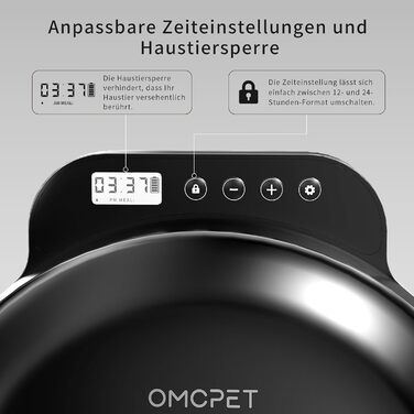 Автоматичний дозатор корму для котів та собак, 8oz*4 порції, з таймером, акумуляторний, з блокуванням, 2 охолоджуючі акумулятори (Чорний)