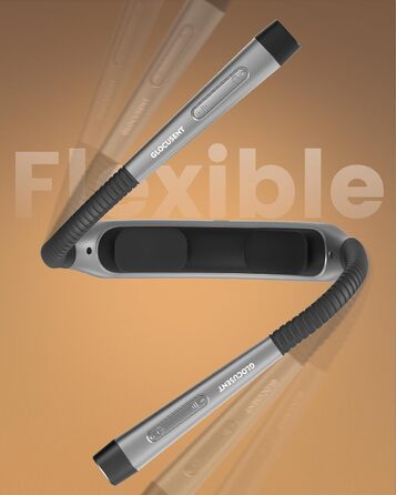 Лампа для читання Glocusent з акумулятором 1600mAh, 3 кольори та 5 рівнів яскравості, зручний вимикач та таймер – налобний ліхтар, ліхтар для читання, світло для рукоділля, читання та роботи, сірий