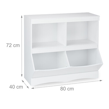 Relaxdays Kids' Shelving Unit, 4 Compartments