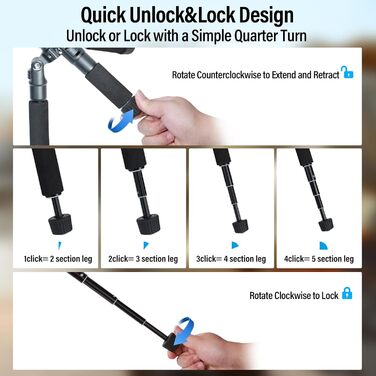 Штатив SIRUI AM-TT50: компактний, легкий, для камери та смартфона, до 10 кг, з кульковою головкою 360°