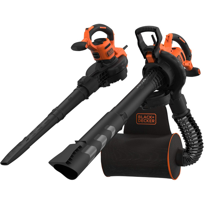 Black+Decker 3,000 W Leaf Blower and Fan BEBLV300 with Shredder and 72 l Collection Sack-Backpack + 3M Peltor Optime I Earmuffs, with adjustable head band for noise up to 98 dB - SNR 27