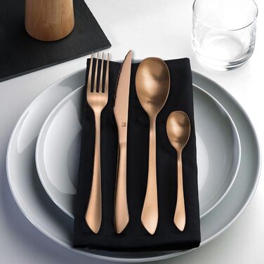 Набір столових приборів Amefa INSTINCT 16 предметів для 4 осіб, нержавіюча сталь 18/0, мідний колір, PVD покриття, вінтажний стиль