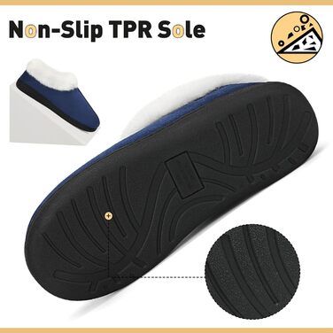 Тапочки халатні Mishansha зимові, халатні, з піною пам'яті, жорстка підошва, розмір 36-47, білі (блакитні, 44/45 EU)