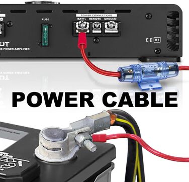 Набір кабелів для підсилювача BOSS AUDIO KIT2 8 AWG, монтажний комплект для авто, силовий кабель 3,27 мм, RCA, багатобарвний