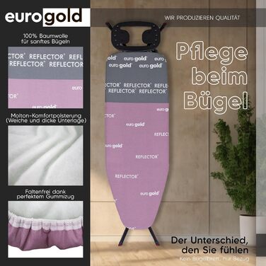 Чохол для прасувальної дошки Eurogold для парогенератора, з тепловідображаючою зоною, м'який, з гумкою по периметру, розмір M (Casual, Paris Pink)