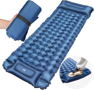 Bluever Inflatable Camping Mat - Lightweight Sleeping Pad for Outdoor Adventures | Waterproof & Non-Slip