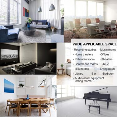 Набір акустичних панелей для стін (9 шт), 88.9 x 119.4 см, звукопоглинаючі декоративні панелі для студії звукозапису та шумоізоляції приміщень