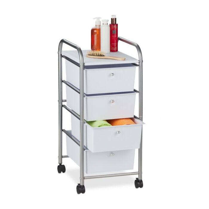 Relaxdays Rolling Cart with 4 Drawers